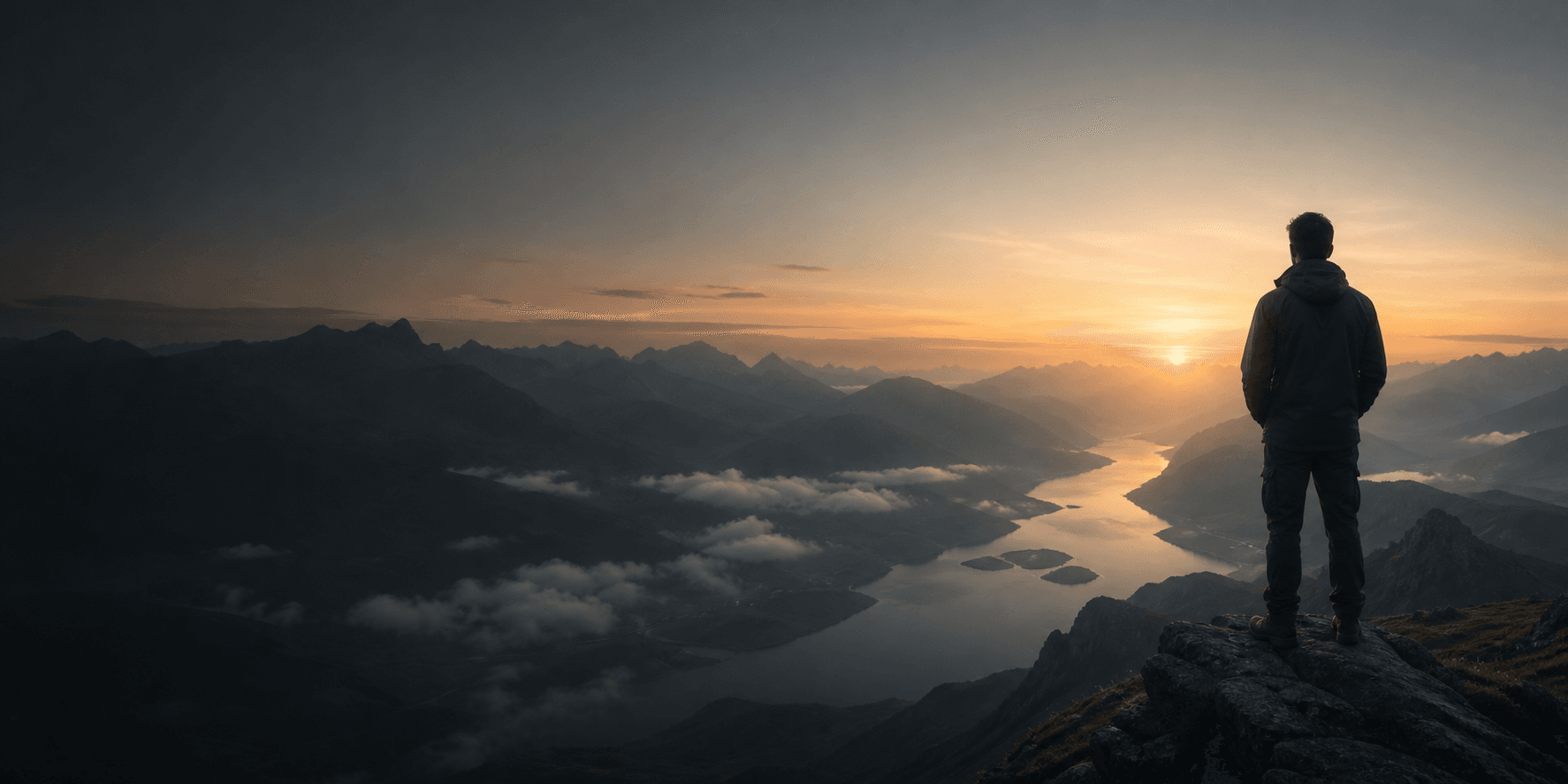 Mountain river at dawn